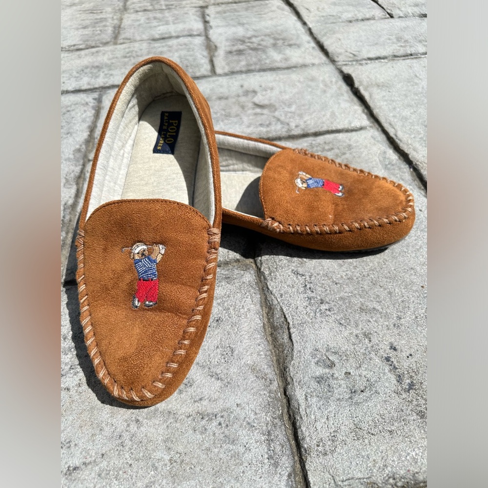 Polo Ralph Lauren Declan Bear Moccasins Men's Slippers Size 9 M